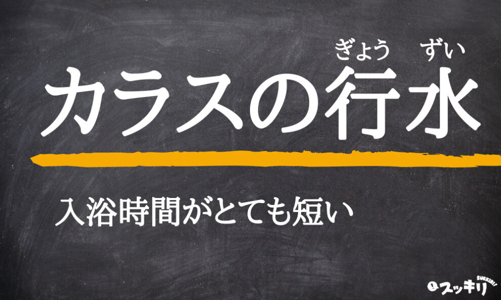 カラスの行水 の意味とは 何分で行水する 読み方まで例文付きで解説 スッキリ