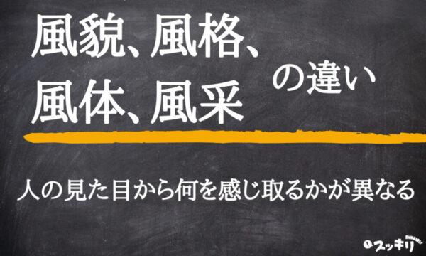 風貌、風格、風体、風采の違いを例文と一緒に解説!意味や類義語は? – スッキリ